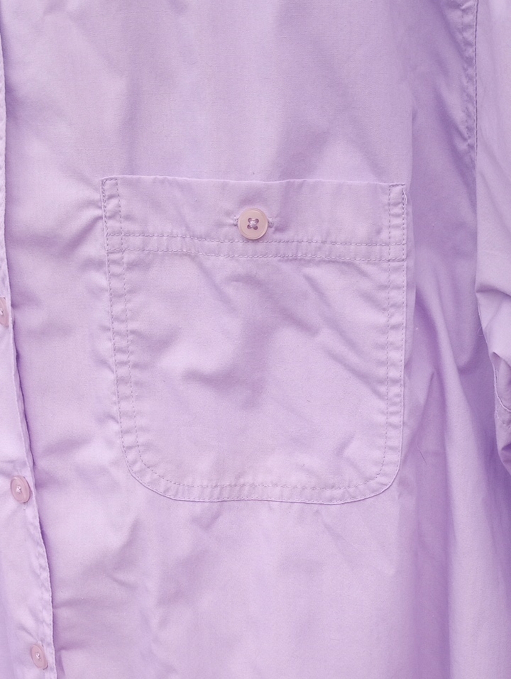 Cabin Creek Lavender Purple Pastel Cotton Button-Down Plus Size Shirt, 1X? - Picture 3 of 4